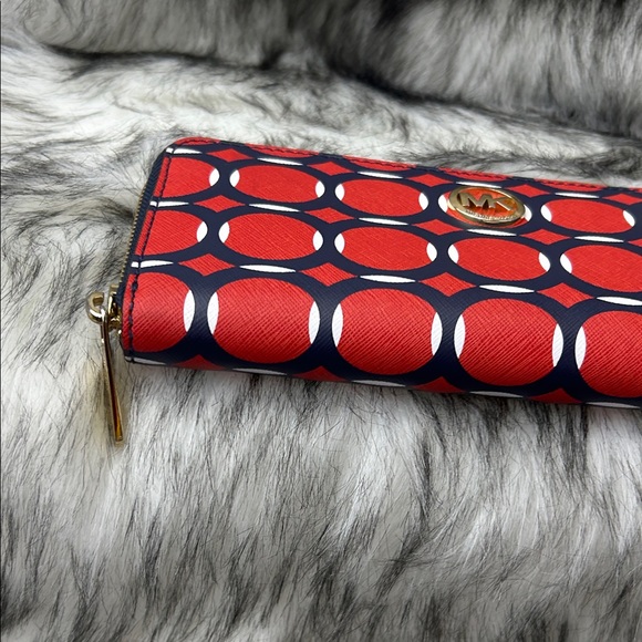 Michael Kors Red and Blue geometric Wallet - Picture 7 of 11